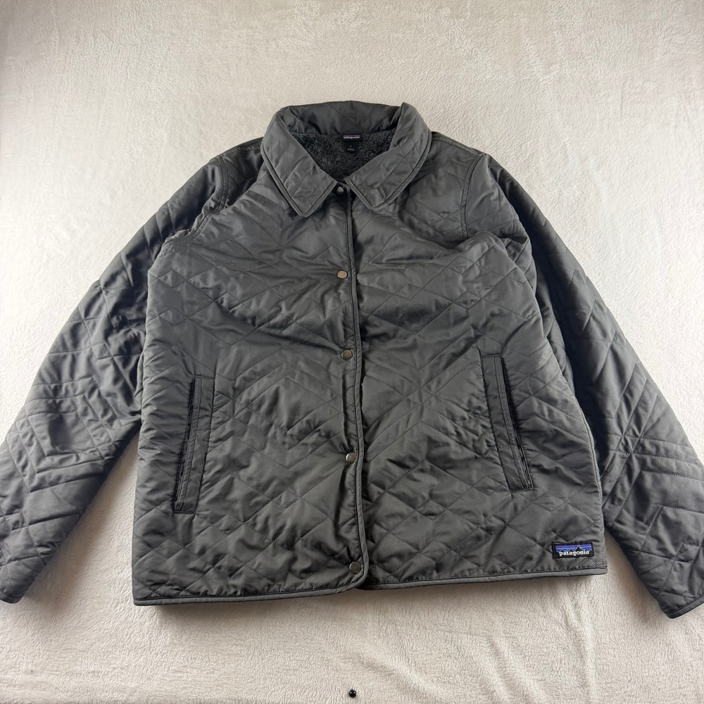 Patagonia Women's Quilted Los Gatos Jacket Fleece Lined Gray Large Winter